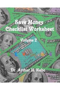 Save Money Checklist Worksheet - Volume 2
