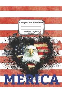 MERICA COMPOSITION NOTEBOOK College Ruled 7.44