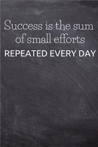 Success is the sum of small efforts repeated every day