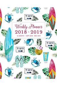 Weekly Planner 2018 - 2019, 16 Month Sept 2018 - Dec 2019