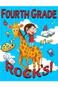 Fourth Grade Rocks!: 120 Page Ruled School Composition Kids Notebook Journal For Fourth Grade Girls - 8.5 by 11 inches