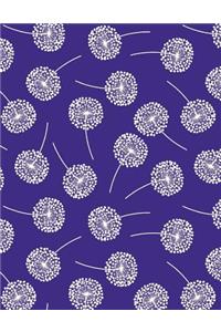 My Big Fat Bullet Journal Dandelions on Purple: Jumbo Sized Graph Design Bullet Notebook Journal - 300 Plus Numbered Pages with 300 Graph Style Grid Pages, 6 Index Pages and 2 Key Pages in Large 8.5 X 11 Size