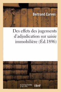 Des Effets Des Jugements d'Adjudication Sur Saisie Immobilière