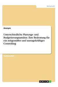 Unterschiedliche Planungs- und Budgetierungsansätze. Ihre Bedeutung für ein zeitgemäßes und aussagekräftiges Controlling