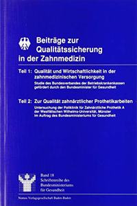 Beitrage Zur Qualitatssicherung in Der Zahnmedizin