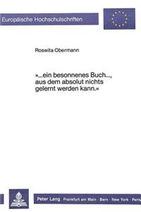 «...Ein Besonnenes Buch..., Aus Dem Absolut Nichts Gelernt Werden Kann.»