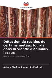 Détection de résidus de certains métaux lourds dans la viande d'animaux locaux