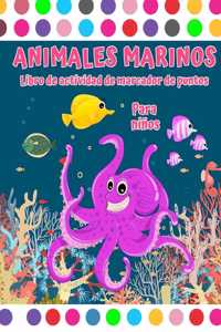 Libro de actividad de marcador de punto de animal de mar