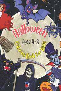 Halloween Coloring Book For Kids Ages 4-8