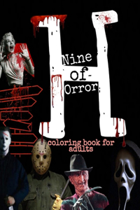 Nine of Horror coloring book for adults