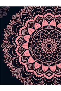 Mandala Abstract Floral Notebook Journal 8.5X11 Lined 120 Pages
