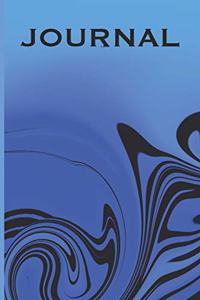 Journal with Blue and Black Abstract Design