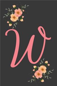 W Initial Monogram Dot Grid Notebook Journal