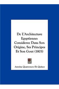 de L'Architecture Egyptienne
