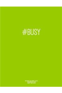 Notebook for Cornell Notes, 120 Numbered Pages, #BUSY, Lime Cover