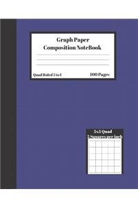 Graph Composition Notebook 5 Squares per inch 5x5 Quad Ruled 5 to 1 100 Sheets