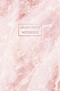 Graph Paper Notebook: Pink Quartz Marble - 7.5 x 9.25 - 5 x 5 Squares per inch - 100 Quad Ruled Pages - Cute Graph Paper Composition Notebook for Children, Kids, Girls, T