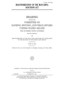 Reauthorization of the Iran-Libya Sanctions Act