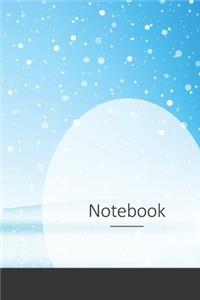 Notebook: Contexte Hiver, Neige, Noël, Blanc Carnet / Journal / Livre d'écriture / Calepin / Agenda / Notes - 6 x 9 pouces (15,24 x 22,86 cm), 150 pages, surf