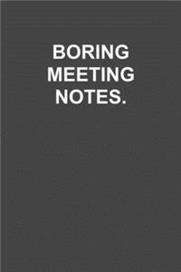 Boring Meeting Notes.