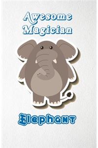 Awesome Magician Elephant A5 Lined Notebook 110 Pages