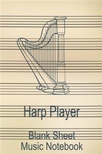 Harp Player Blank Sheet Music Notebook