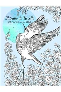 Ritratti di Uccelli Libro da Colorare per Adulti