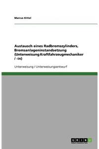 Austausch eines Radbremszylinders, Bremsanlageninstandsetzung (Unterweisung Kraftfahrzeugmechaniker / -in)