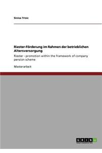 Riester-Förderung im Rahmen der betrieblichen Altersversorgung