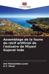 Assemblage de la faune du récif artificiel de l'estuaire de Miyani Gujarat Inde