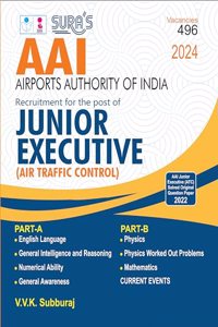 SURA`S AAI (Airports Authority of India) Junior Executive (Air Traffic Control) Part A and B Exam Book in English Medium - Latest Updated Edition 2024
