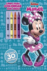 Minnie. Libro para colorear con ceras: Con pegatinas