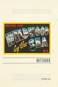 Vintage Lined Notebook Greetings from Wildwood by-the-Sea, New Jersey