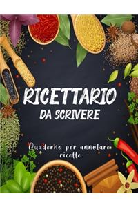 Ricettario Da Scrivere Quaderno Per Annotare Ricette