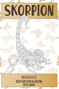 Malbuch - Dicke Linien - Tier für Erwachsene - Skorpion