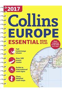 2017 Collins Essential Road Atlas Europe