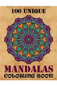 100 Unique Mandala Coloring Book