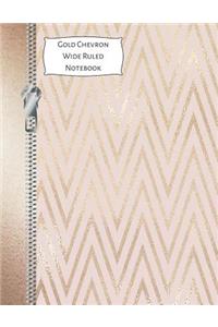 Gold Chevron Wide Ruled Notebook