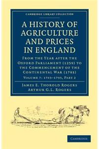 History of Agriculture and Prices in England