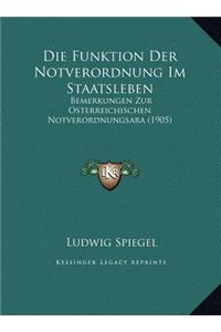 Die Funktion Der Notverordnung Im Staatsleben