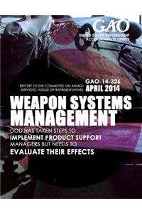 Weapon System Management DOD Has Taken Steps to Implement Product Support Managers but Needs to Evaluate Their Effects
