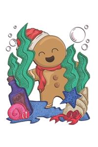 Christmas Gingerbread Man Underwater Notebook