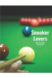 Snooker Lovers Back to Front College Lined Notebook