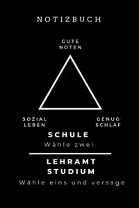 Notizbuch Gute Noten Sozial Leben Genug Schlaf Schule Wähle Zwei