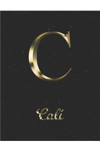 Cali: 1 Year Daily Planner (12 Months) - Yellow Gold Effect Letter C Initial First Name - 2020 - 2021 - 365 Pages for Planning - January 20 - December 20 