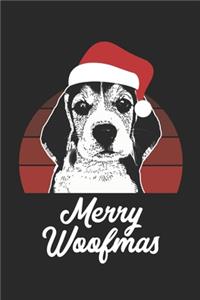 Merry Woofmas Notebook - Beagle Christmas Journal - Beagle Dog Lover Diary