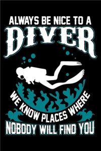 Always Be Nice To A Diver We Know Places Where Nobody Will Find You