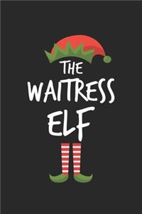 Funny Waitress Elf Christmas Notebook Gift