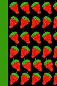 Strawberry Pattern Theme Lined Composition Notebook