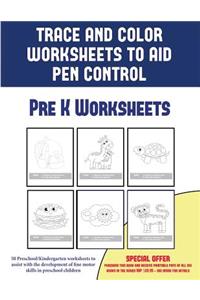 Pre K Worksheets (Trace and Color Worksheets to Develop Pen Control)